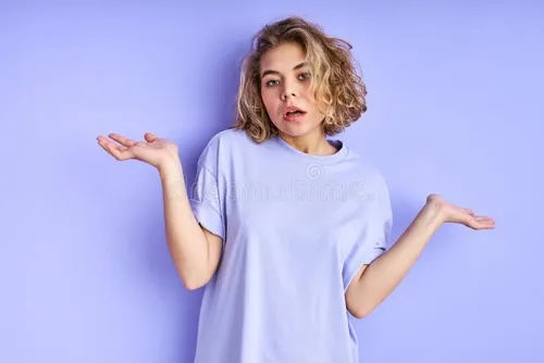 Young Woman Shrugs